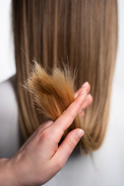 Photo gratuite de beaux cheveux traités à la kératine