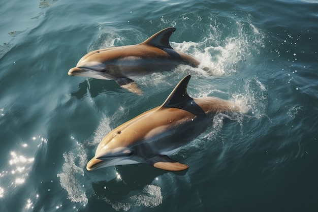 Photo gratuite beaux dauphins nageant