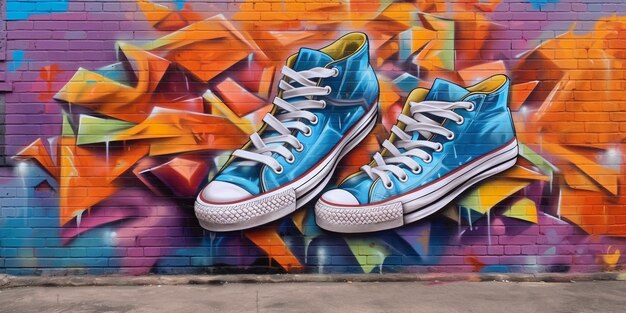 Beaux graffitis de baskets