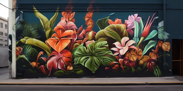 De beaux graffitis floraux