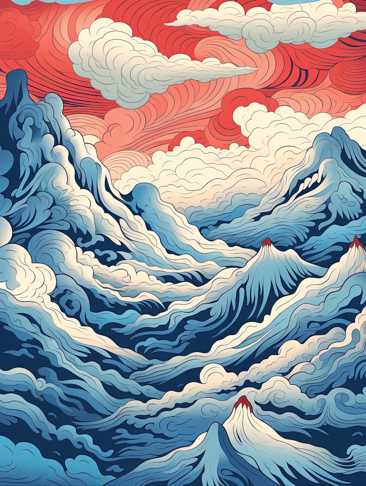 Photo gratuit de beaux nuages et de l'art numérique