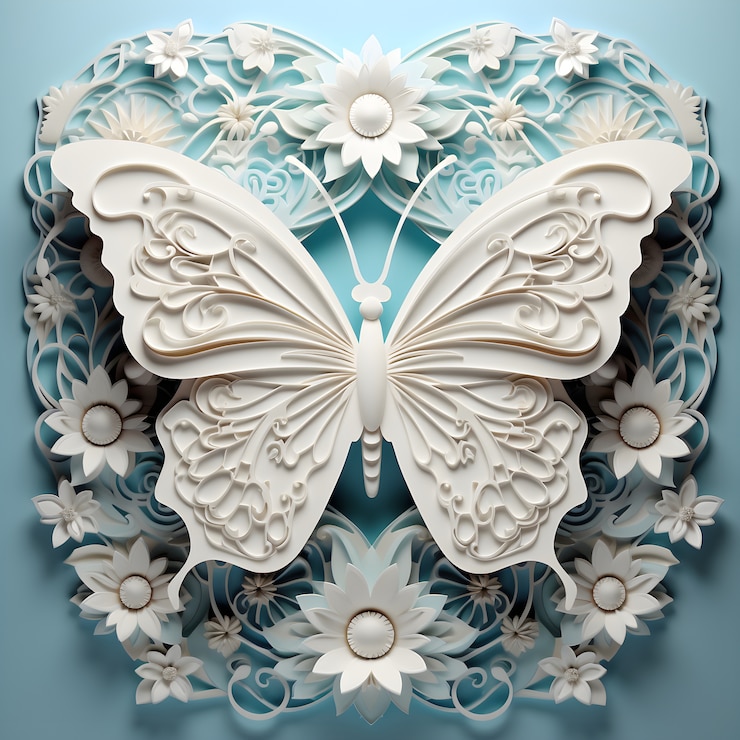 Photo gratuit beaux papillons avec des dessins détaillés