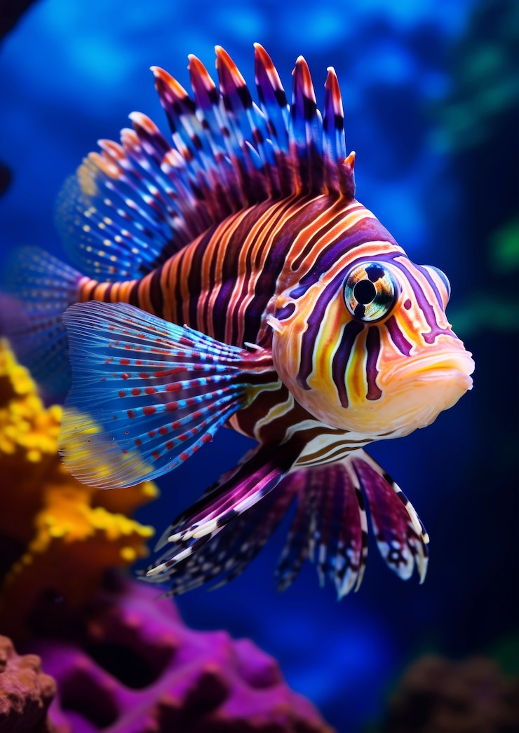 Photo gratuit de beaux poissons exotiques aux couleurs vives