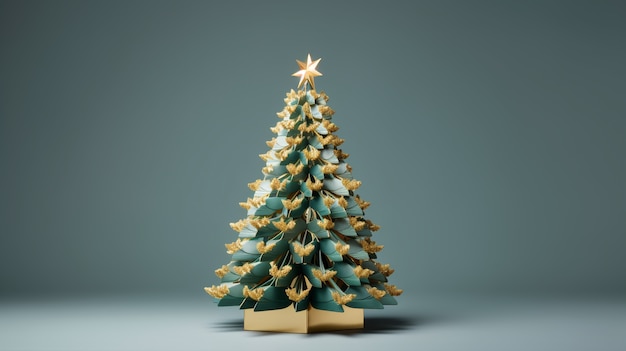 Photo gratuite bel arbre de noël en studio