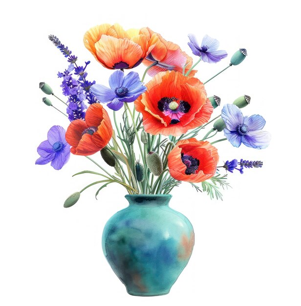 Une belle arrangement floral à l'aquarelle