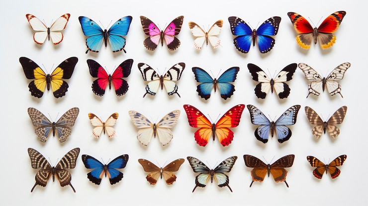 Photo gratuit une belle collection de papillons.