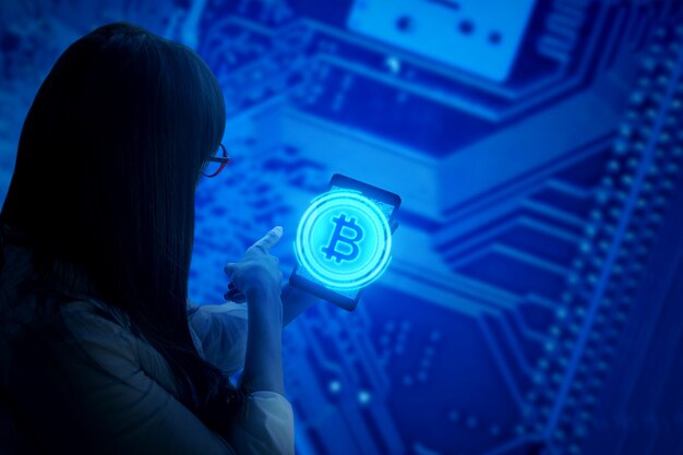 Belle conception d'hologramme de crypto-monnaie