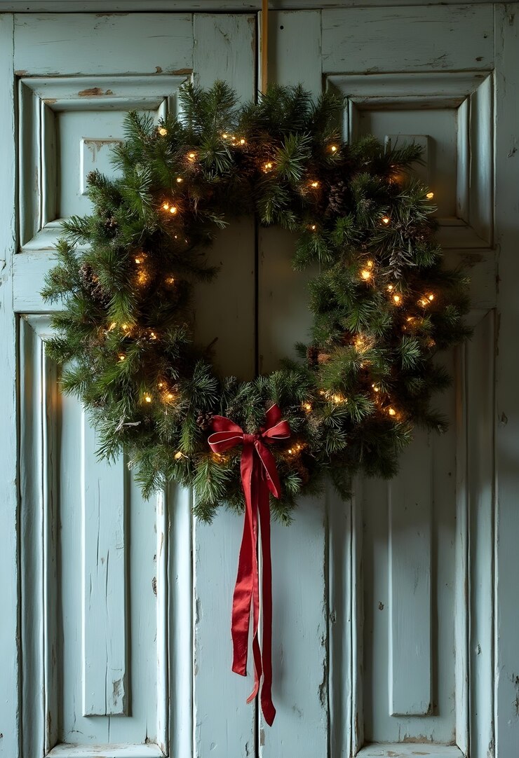 Photo gratuit une belle couronne de noël