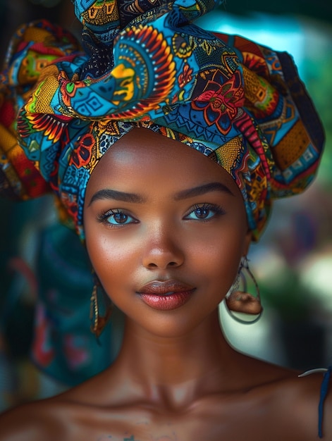 Une belle femme africaine en pose.