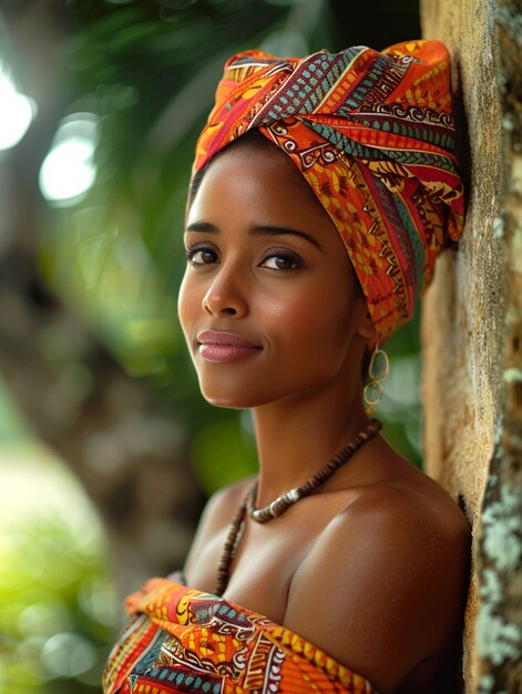 Une belle femme africaine en pose.