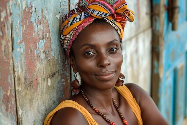 Une belle femme africaine en pose.