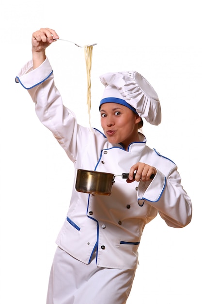 Belle femme en image de chef