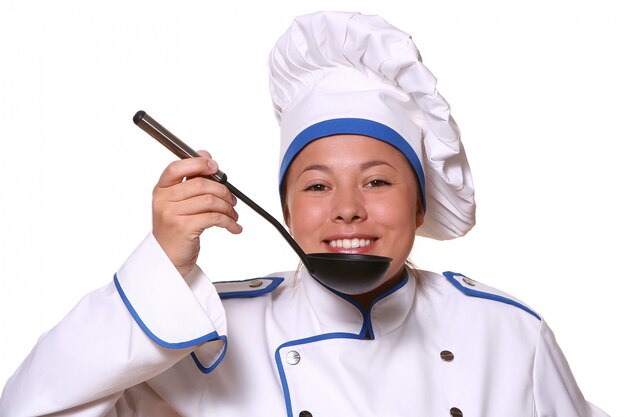 Belle femme en image de chef