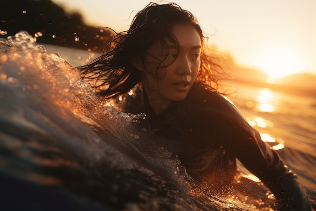 Une belle femme en pleine nature.