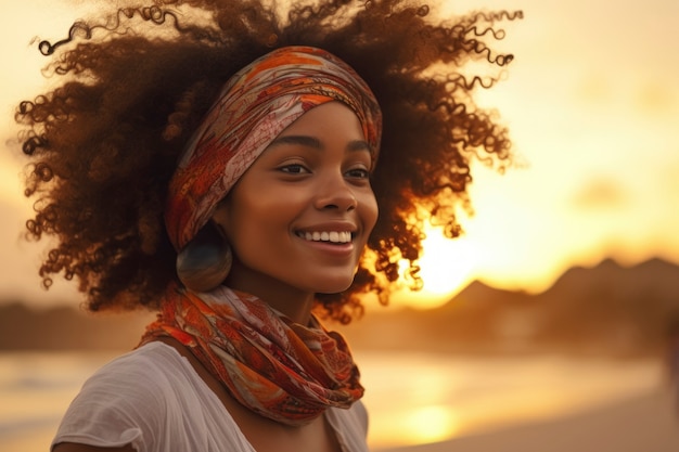 Une belle femme en pleine nature.