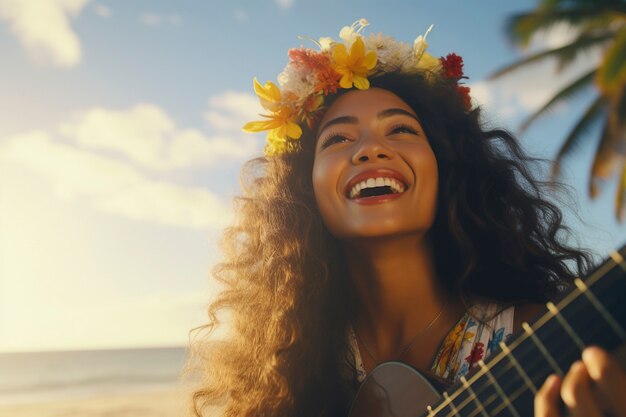 Une belle femme en pleine nature.