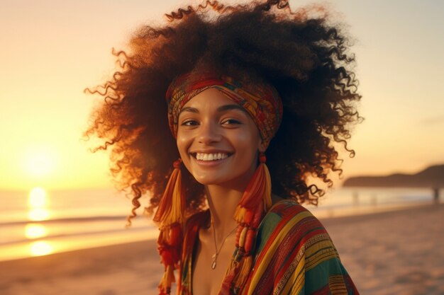 Une belle femme en pleine nature.