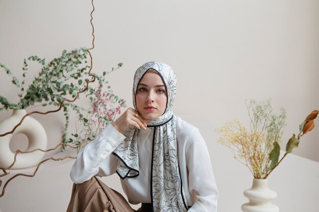 Belle femme portant le hijab