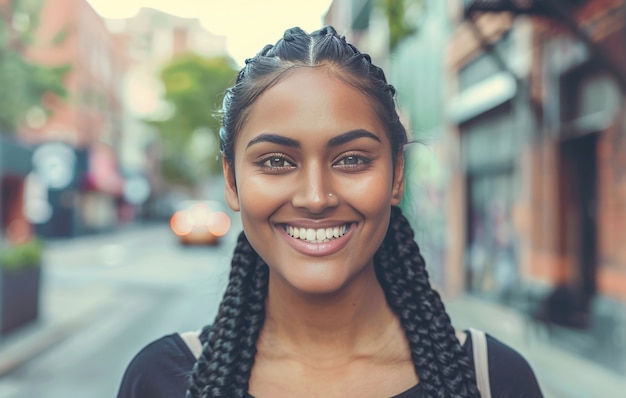 Une belle femme avec des tresses.