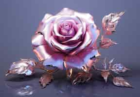 Photo gratuite une belle fleur de rose en 3d