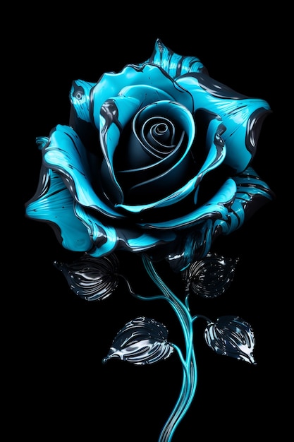 Photo gratuite une belle fleur de rose en 3d