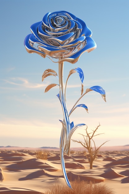 Photo gratuite une belle fleur de rose en 3d