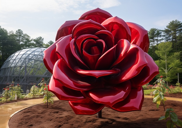 Photo gratuite une belle fleur de rose en 3d