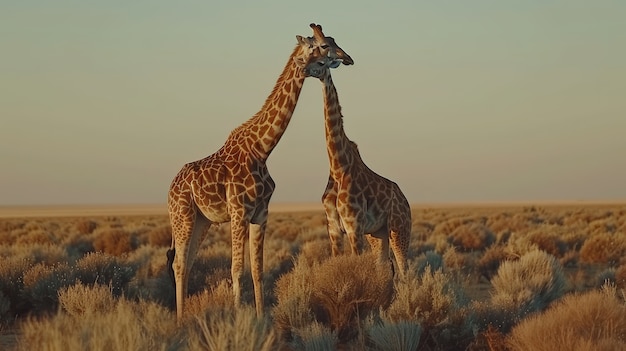Une belle girafe dans la nature
