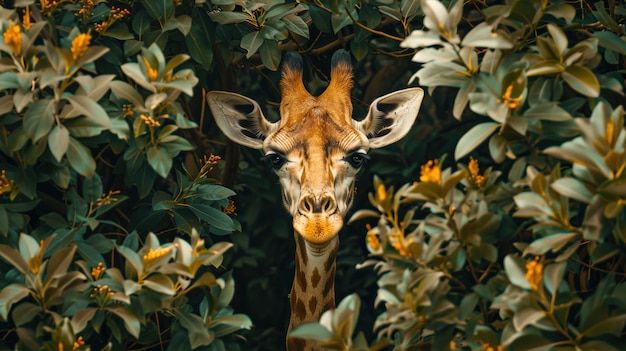 Une belle girafe dans la nature
