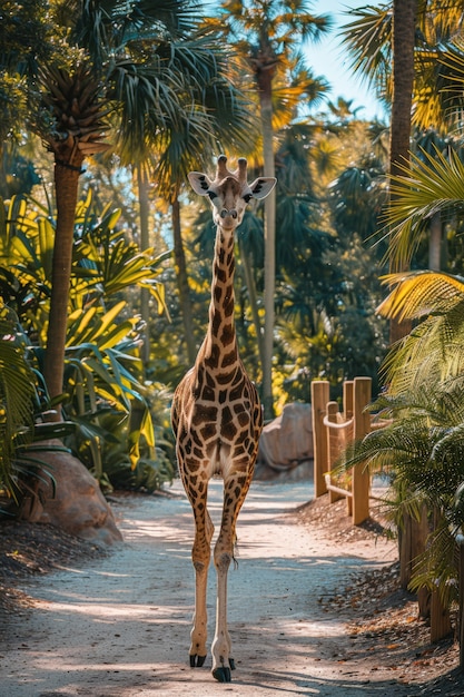 Une belle girafe dans la nature