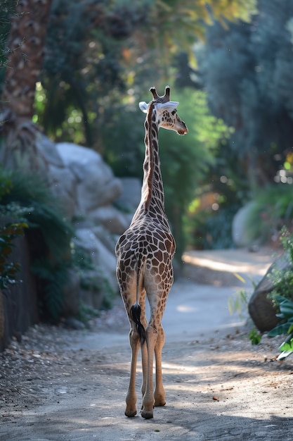 Une belle girafe dans la nature