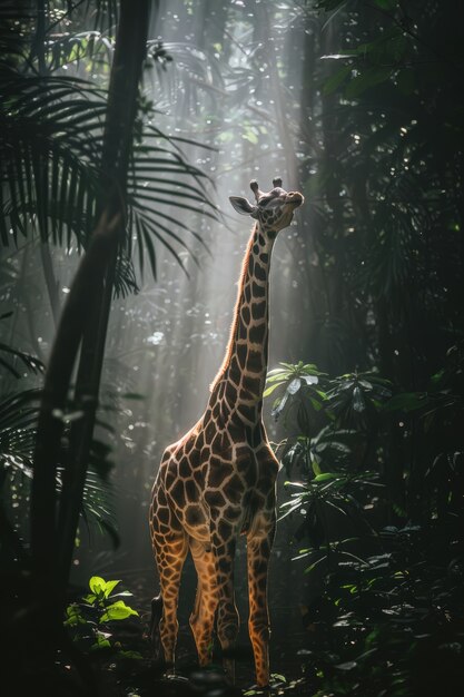 Une belle girafe dans la nature
