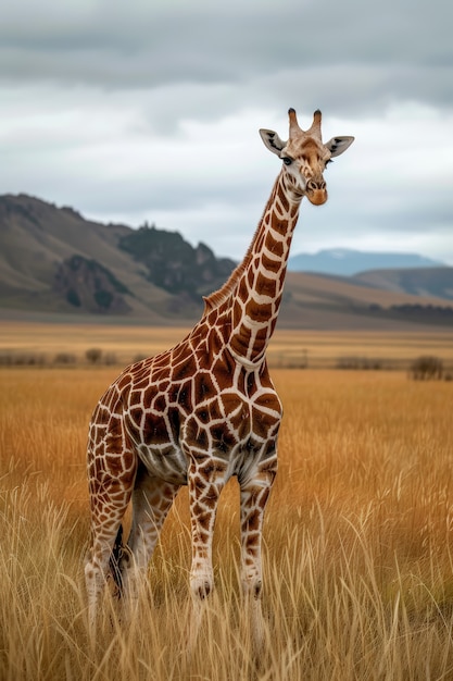 Une belle girafe dans la nature