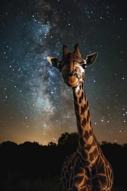 Une belle girafe dans la nature