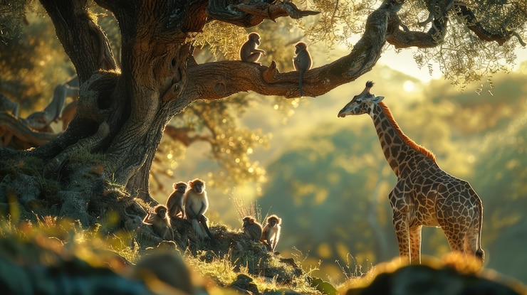 Photo gratuit une belle girafe dans la nature