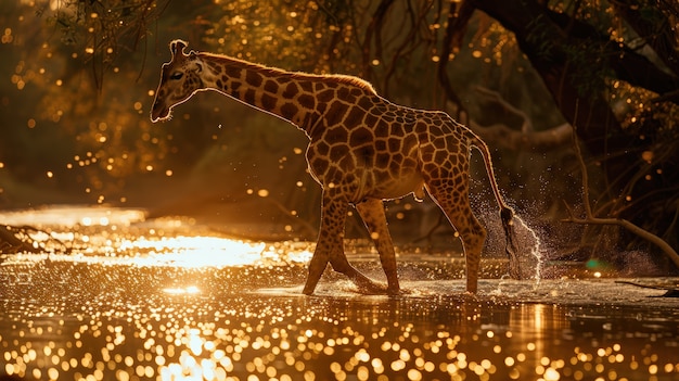 Une belle girafe dans la nature