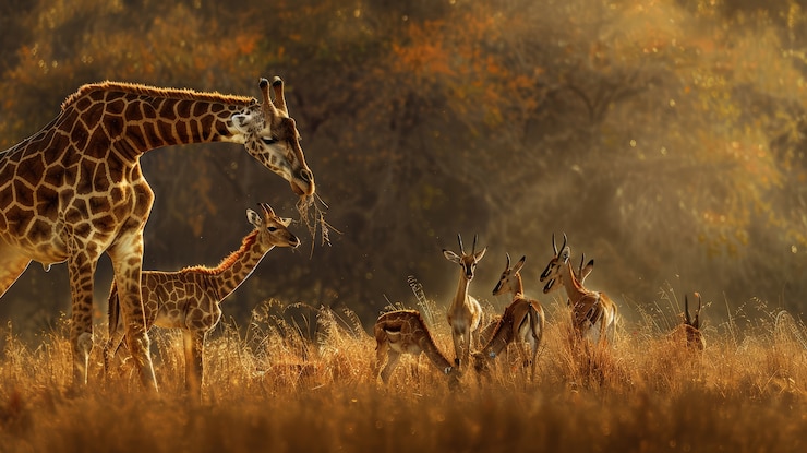 Photo gratuit une belle girafe dans la nature