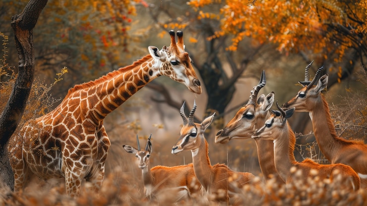 Photo gratuit une belle girafe dans la nature