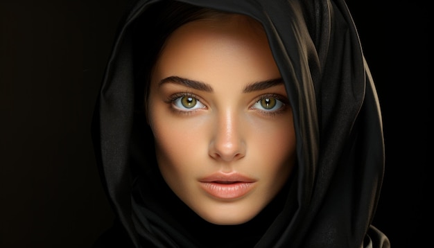 Une belle jeune femme en hijab respire l'élégance et la sensualité générées par l'intelligence artificielle