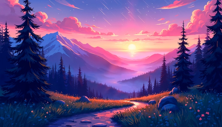 Photo gratuit une belle peinture de paysage