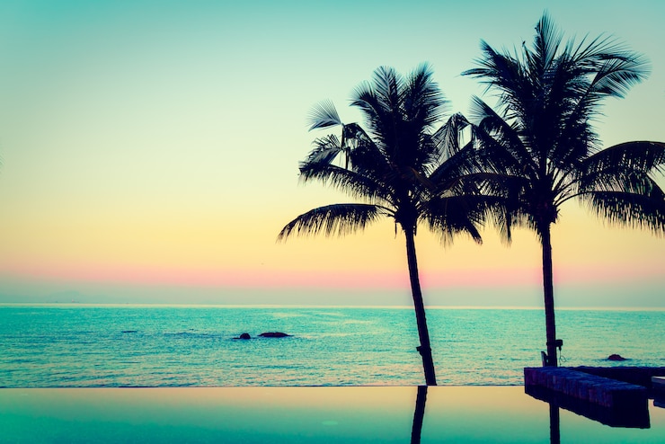 Photo gratuit belle piscine de l&#39;hôtel de luxe
