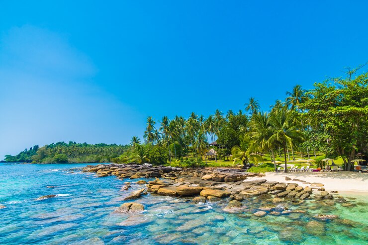 Photo gratuit une belle plage tropicale et la mer