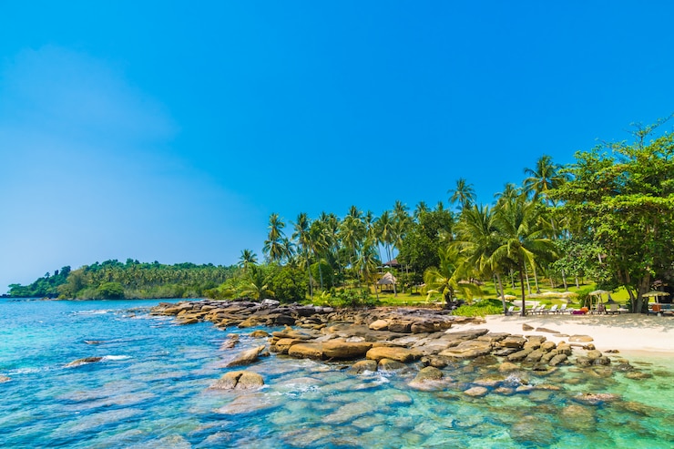 Photo gratuit belle plage tropicale et la mer
