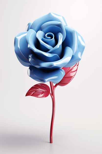 Belle rose bleue en studio
