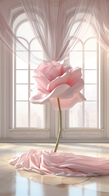 Photo gratuite belle rose rose à l'intérieur