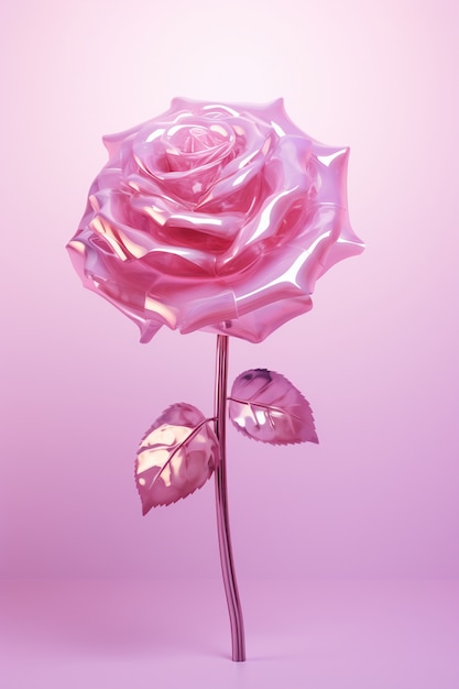 Photo gratuite belle rose rose en studio