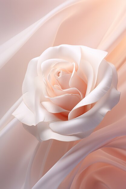 Belle rose rose en studio