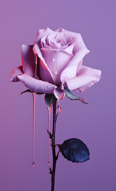 Photo gratuite belle rose en studio