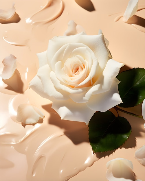 Photo gratuite belle rose en studio