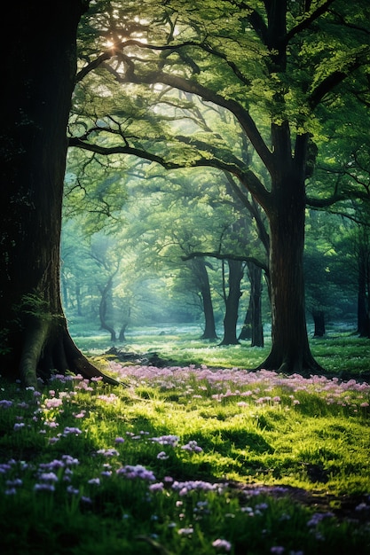 Belle saison de printemps forestière